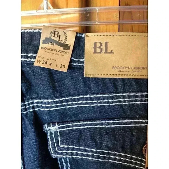 NEW Brooklyn Laundry Mens Premium Collection Jeans Size 34 x 30 Blue  - Picture 3 of 6